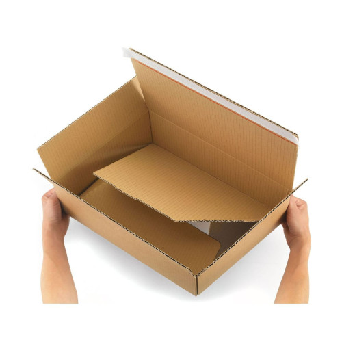 20 Quick Pack Box 34x25x13 | 20 Cardboard Postal Boxes with Self Adhesive Strip - Packing material