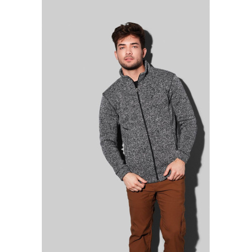 Stedman | Knit Fleece Jacket Men | Mens Knitted Fleece Jacket - Fleece