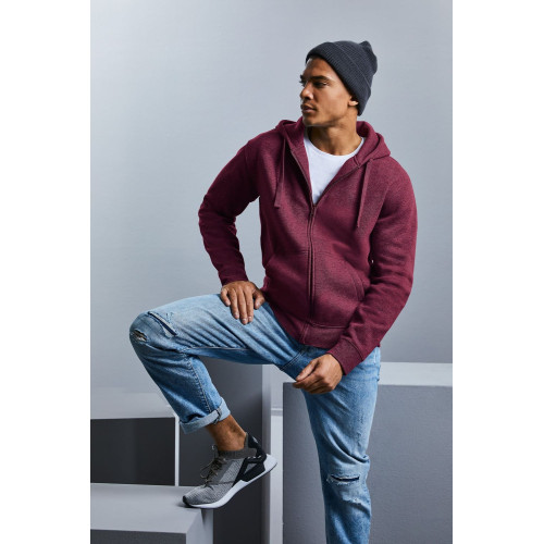 Russell | 263M | Mens Authentic Melange Hooded Sweat Jacket - Pullovers and sweaters