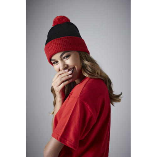 Beechfield | B451 | 2-color beanie with pompom - Beanies