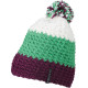 Myrtle Beach | MB 7940 | 3-colored Crocheted Beanie with Pompon - Headwear