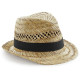 Beechfield | B730 | Hat in braided look Straw Summer Trilby - Beanies