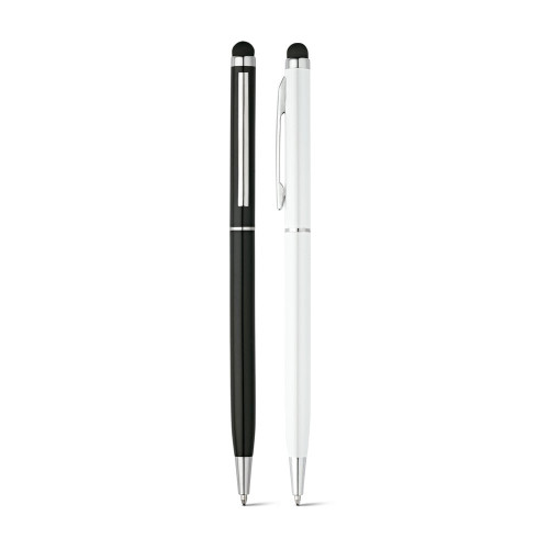 STD 81158 ZOE BK. Ball pen with touch tip in aluminium - Metal Ball Pens