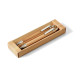STD 81162 GREENY. Ball pen and mechanical pencil set in bamboo - Writing sets