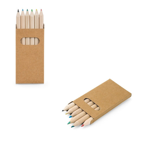 91750 BIRD. Pencil box with 6 coloured pencils - Drawing utencils