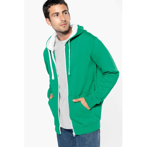 G-KA466 | MENS CONTRAST HOODED FULL ZIP SWEATSHIRT - Pullovers and sweaters