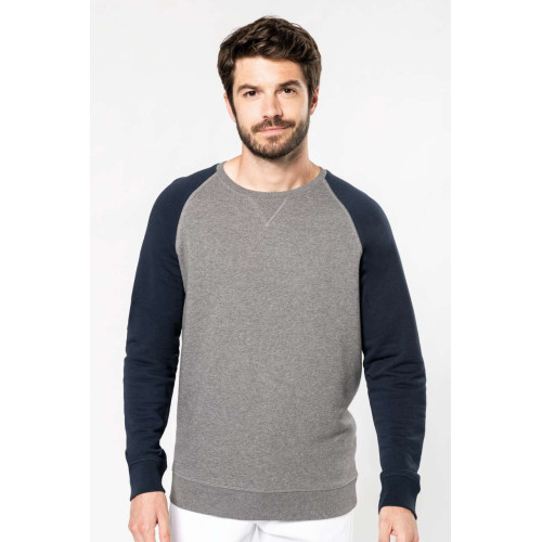 G-KA491 | MENS TWO-TONE ORGANIC CREW NECK RAGLAN SLEEVE SWEATSHIRT - Pullovers and sweaters