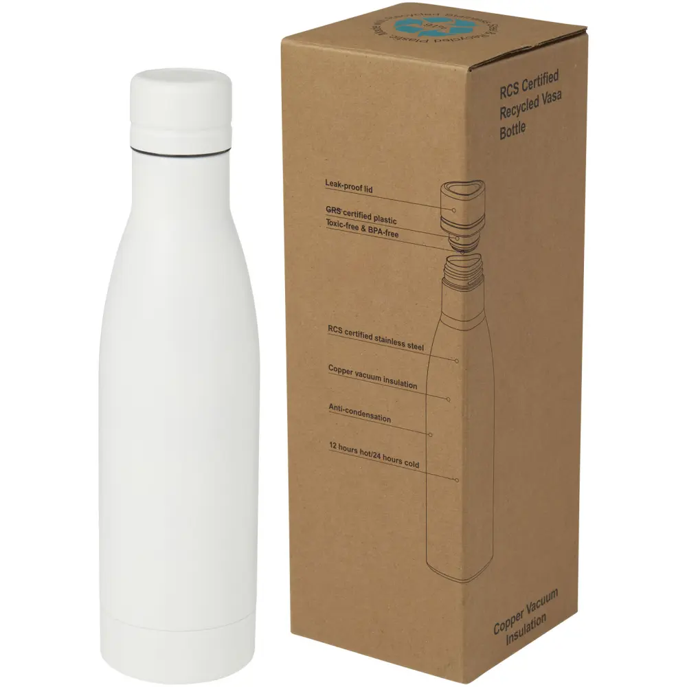 100736 | Vasa 500 ml RCS certified recycled stainless steel copper vacuum insulated bottle - Thermal bottles