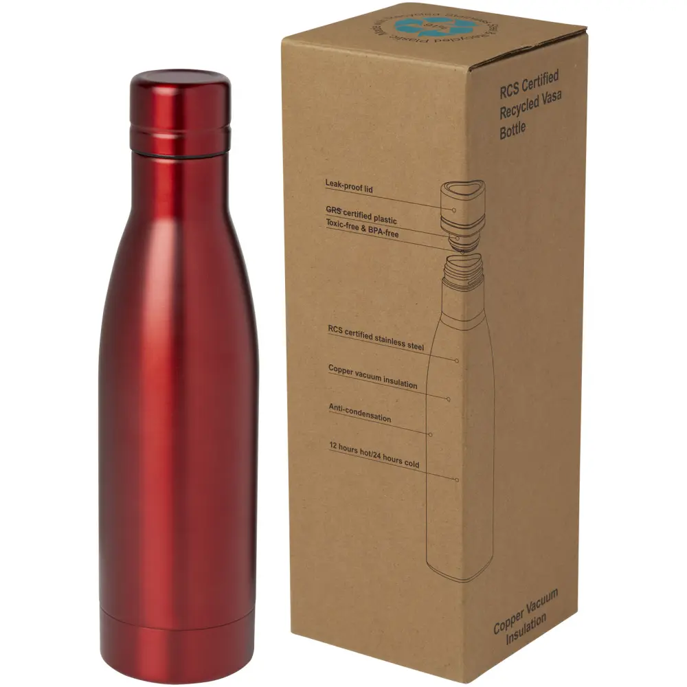 100736 | Vasa 500 ml RCS certified recycled stainless steel copper vacuum insulated bottle - Thermal bottles