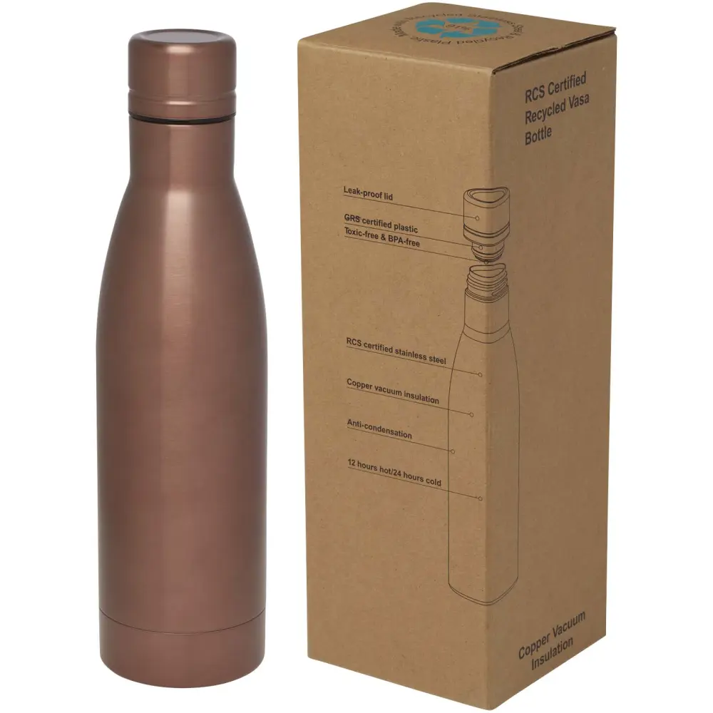 100736 | Vasa 500 ml RCS certified recycled stainless steel copper vacuum insulated bottle - Thermal bottles