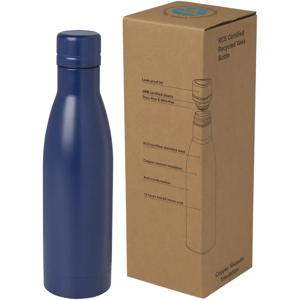 100736 | Vasa 500 ml RCS certified recycled stainless steel copper vacuum insulated bottle - Thermal bottles