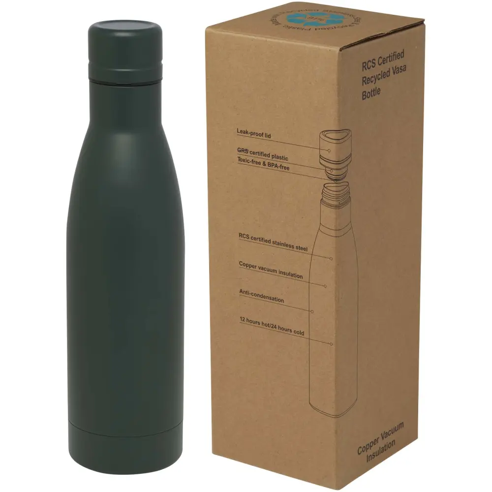 100736 | Vasa 500 ml RCS certified recycled stainless steel copper vacuum insulated bottle - Thermal bottles