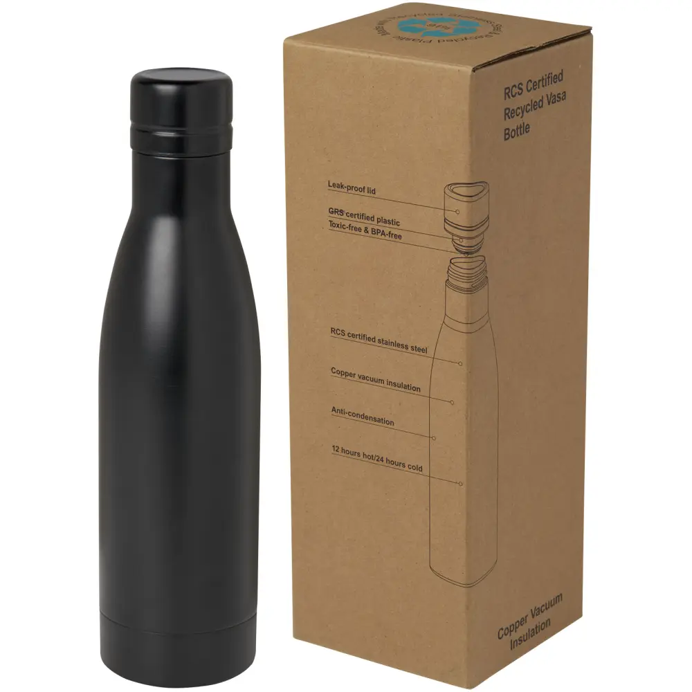 100736 | Vasa 500 ml RCS certified recycled stainless steel copper vacuum insulated bottle - Thermal bottles